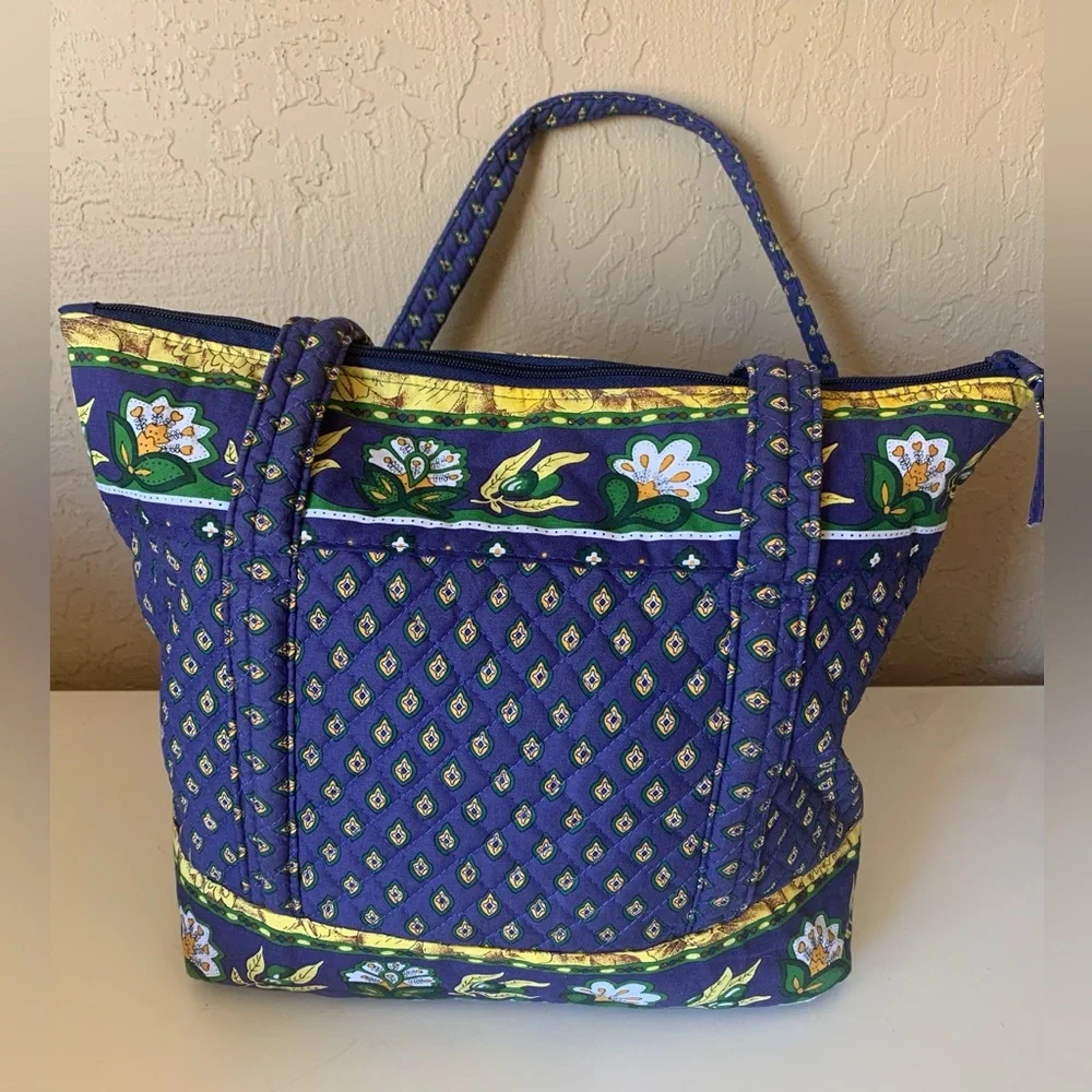 Blue & Yellow Quilted Tote Bag